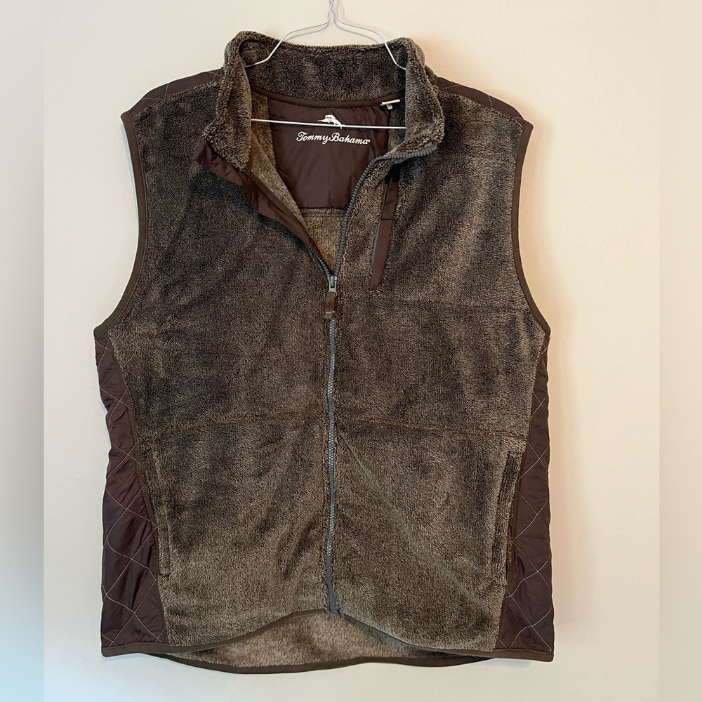 Tommy Bahama Brown Fleece Vest for Layering